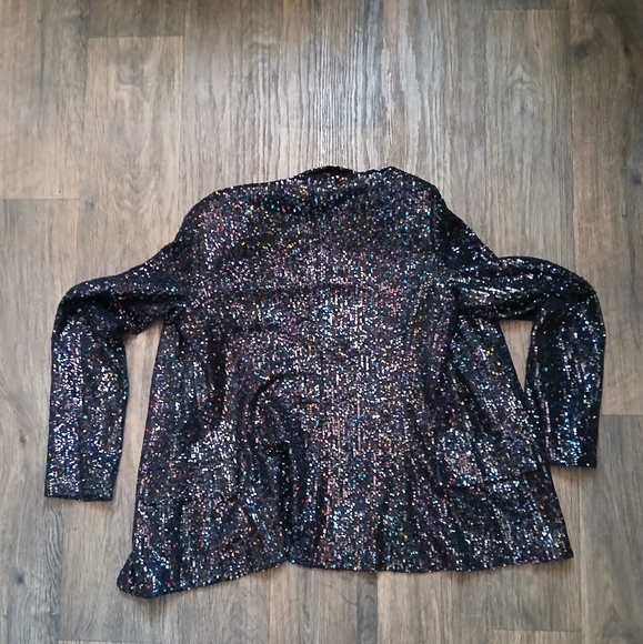 NWT MILLY Confetti Sequin Fitted Blazer in Black Multi - Picture 6 of 16